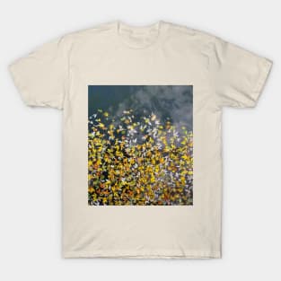 Golden autumn leaves falling on water T-Shirt